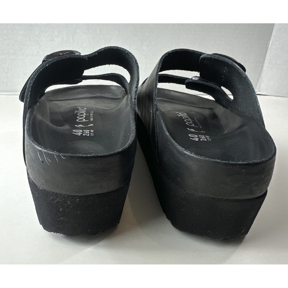 Birkenstock Papillio Arizona Flex Platform Sandals 2 Strap Buckle Black 40 L9 M7 - Picture 11 of 16